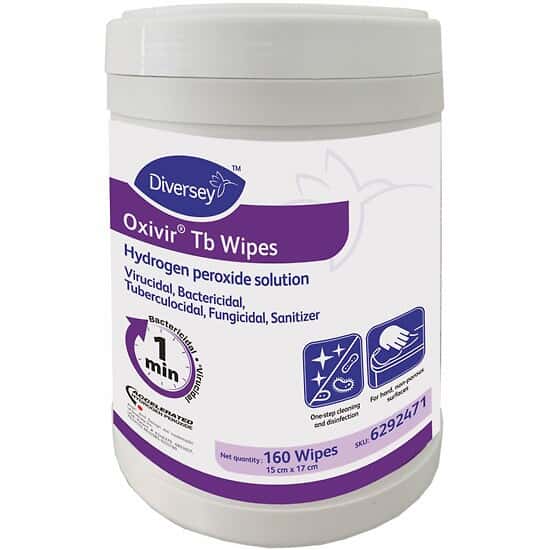 Diversey Oxivir® Tb Disinfectant Based Surface Wipes; 160 Wipes