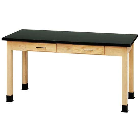 Diversified Woodcrafts Wood Laboratory Table with Epoxy Top, 48 x 30 x 36H