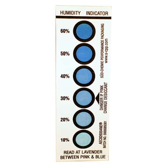 Drierite 60136 Relative Humidity Indicator Card, 6 Levels for 10% to 60% RH