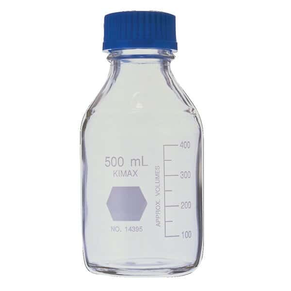 DWK Life Sciences (Kimble) KC14395-100 Safety-Coated Media Bottle, Polypropylene Cap, 100 mL, 4/Cs