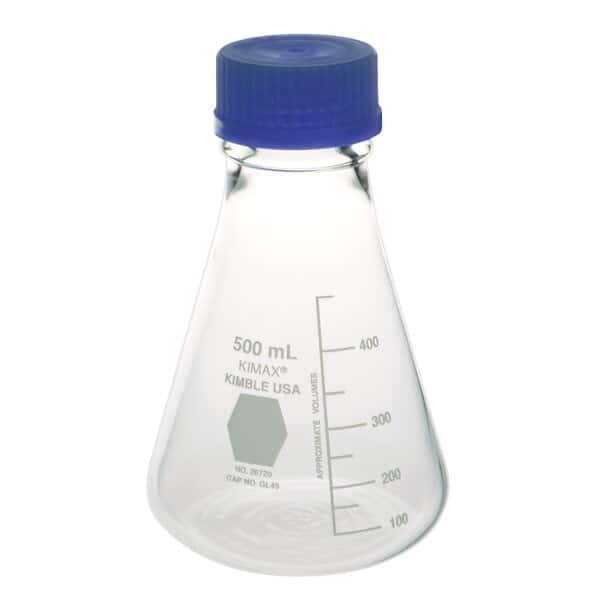 DWK Life Sciences (Kimble) KC26720-500 Erlenmeyer Flask with Screw Caps, 500 mL