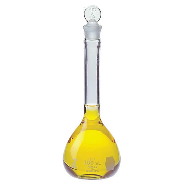 DWK Life Sciences (Kimble) KimCote® Class A Volumetric Flask with Glass Stopper; 2000 mL