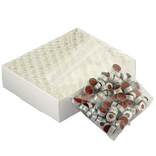 DWK Life Sciences (Wheaton) EZ Vial Convenience Kits with Clear Vial and PTFE/Red Rubber Septa
