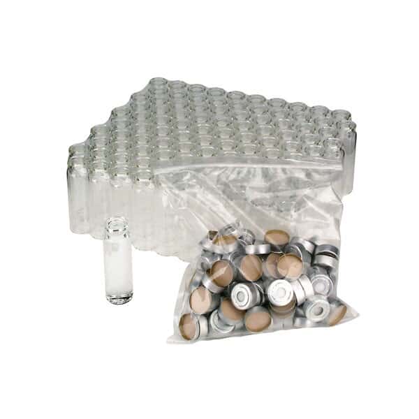 DWK Life Sciences (Wheaton) Headspace Vial, 10 mL, 20mm Al Seal, PTFE/Silicone Septa; 100/Cs
