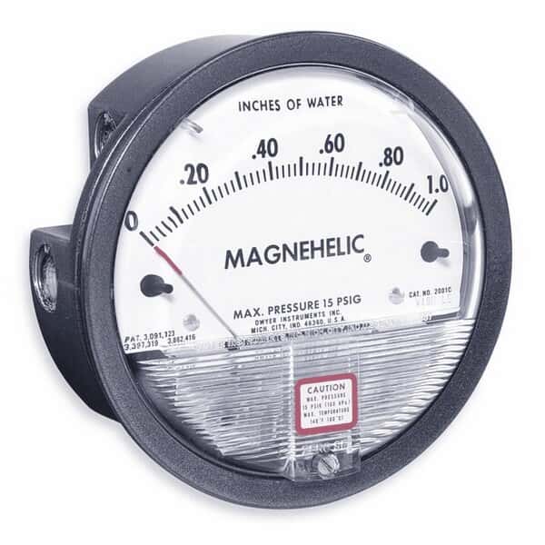 Dwyer 2005 Magnehelic Differential Pressure Gauge, Type , 0 to 5