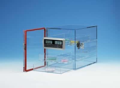 Dynalon 143115-0001 Acrylic Desiccator w/Sliding Trays and Hygrometer, 9