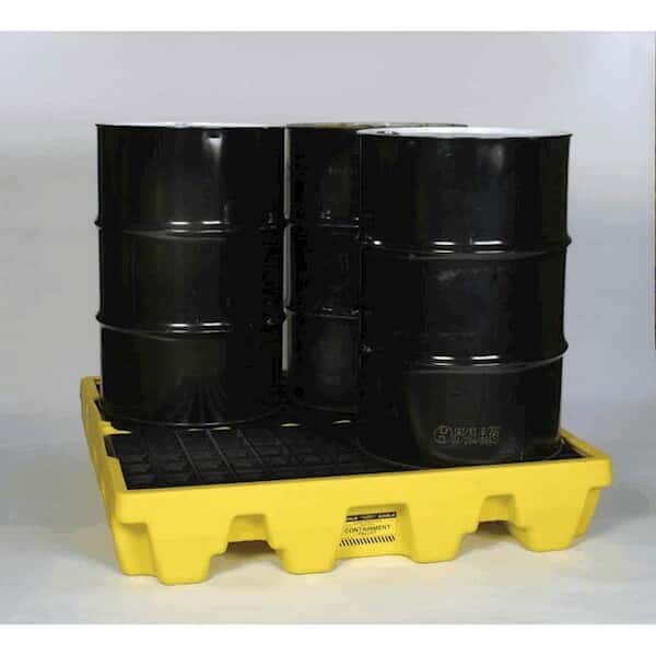 Eagle 1645 Modular Spill Containment Platform with Drain, 4 Drums, 66 Gal Sump Capacity