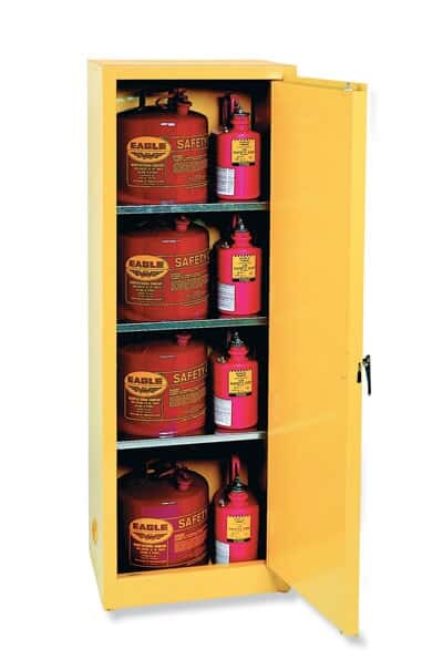 Eagle 2310X Space-Saver Flammable Liquid Cabinet, Self Close, 1 Door, 3 Shelves, 24 Gal