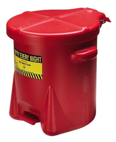 Eagle 933FL Oily Waste Can, HDPE, Hands-Free, Self Closing, 6 Gal
