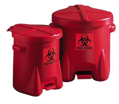 Eagle 943BIO Biohazardous Plastic Waste Can, Foot-Operated, 6 Gal