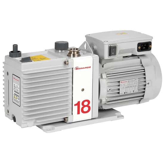 Edwards E1M18 Single-Stage Rotary Vane Pump; 115/200-230V, 50/60Hz, 1 Phase, Factory Set to 230V