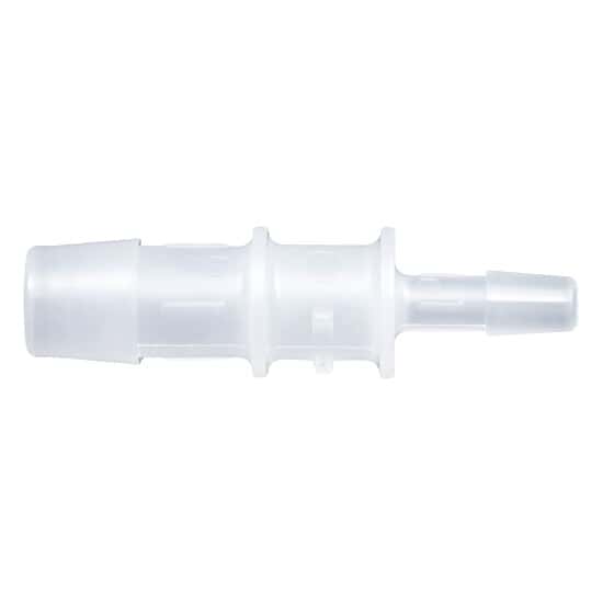 Eldon James Hose Barb Fitting, Straight Reducer, Animal-Derivative-Free Polypropylene, 1/8