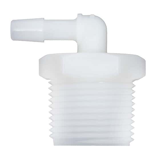 Eldon James Threaded to Hose Barb Fittings, 90° Elbow, Natural Nylon, 3/4
