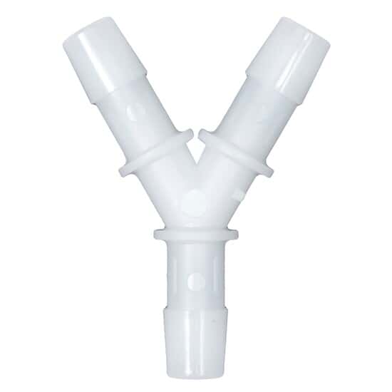 Eldon James Hose Barb Fitting, Y Union, Natural Nylon, 1/8