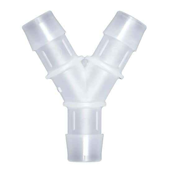 Eldon James Hose Barb Fitting, Y Union, Animal-Derivative-Free Polypropylene, 1/4