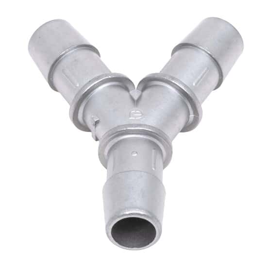 Eldon James Hose Barb Fitting, Y Union, Stainless Steel, 1/2