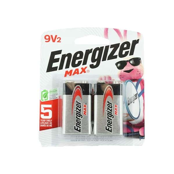 Energizer Max 9V Alkaline Batteries, 500 mAh; 2/Pk