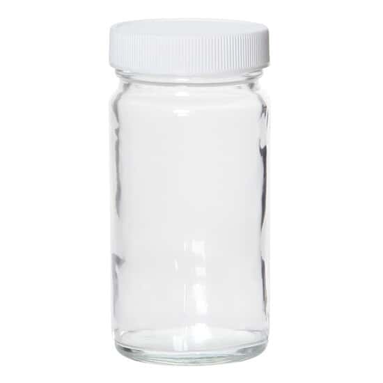 Environmental Express Straight-Sided Wide-Mouth Glass Bottle, Level 3, Clear, 125mL; 12/CS