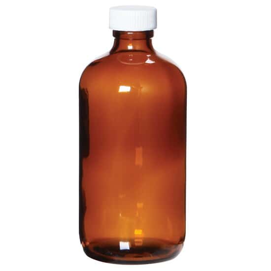 Environmental Express Boston Round Glass Bottle, Amber, Level 3, 250 mL; 12/CS