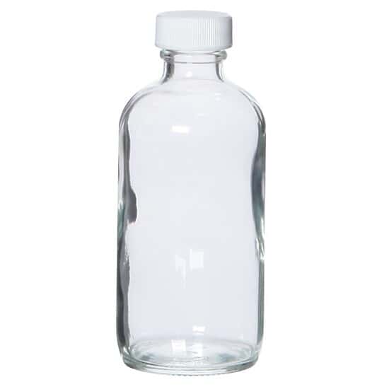 Environmental Express Boston Round Glass Bottle, Clear, Level 3, 250 mL; 12/CS