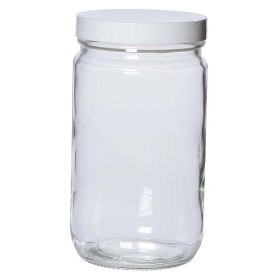 Environmental Express Straight-Sided Wide-Mouth Glass Bottle, Level 1, Clear, 1000mL; 12/CSS