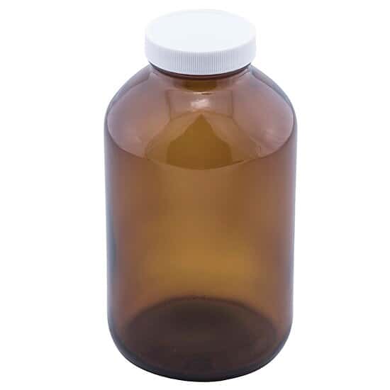 Environmental Express Wide-Mouth Amber Glass Bottle, 53 mm, NR, 1000 mL, 12/CS