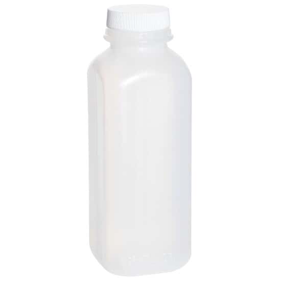 Environmental Express Pre-Cleaned Juice-Style Square Bottle, HDPE, Level 1, Nitric Rinse, 250 mL; 320/CS