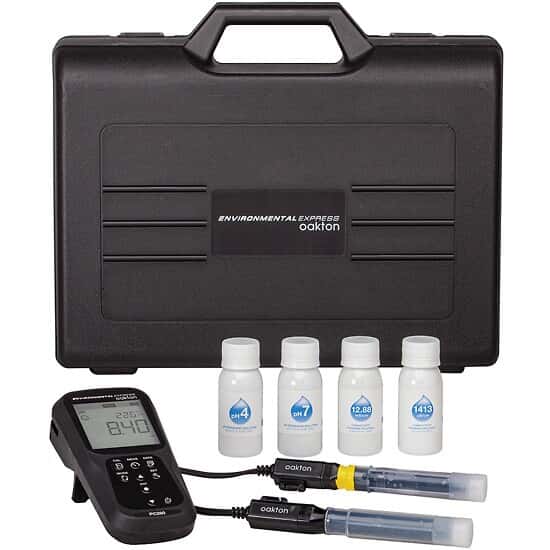 Environmental Express PC250 Waterproof Dual-Channel pH, ORP, Conductivity, TDS, Resistivity, and Salinity Handheld Meter Kit