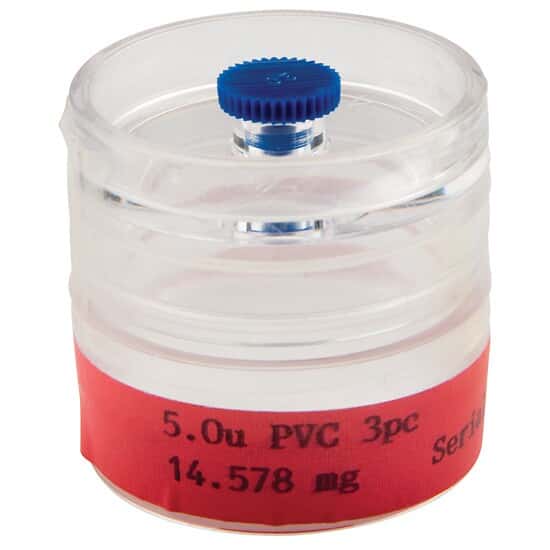 Environmental Express Cassette, 37 mm, 3 Piece, 5.0 µm, PVC, Preweighed, Sec Band; 50/Bx
