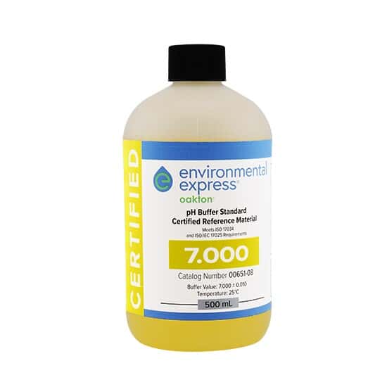 Environmental Express Oakton CERTIFIED CRM pH Buffer, Yellow, pH 7; 500mL