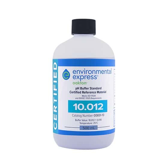 Environmental Express Oakton CERTIFIED CRM pH Buffer, Blue, pH 10; 500 mL