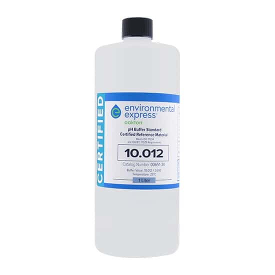 Environmental Express Oakton CERTIFIED CRM pH Buffer, Clear, pH 10, 1000 mL