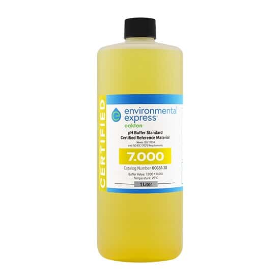 Environmental Express Oakton CERTIFIED CRM pH Buffer, Yellow, pH 7; 1000 mL