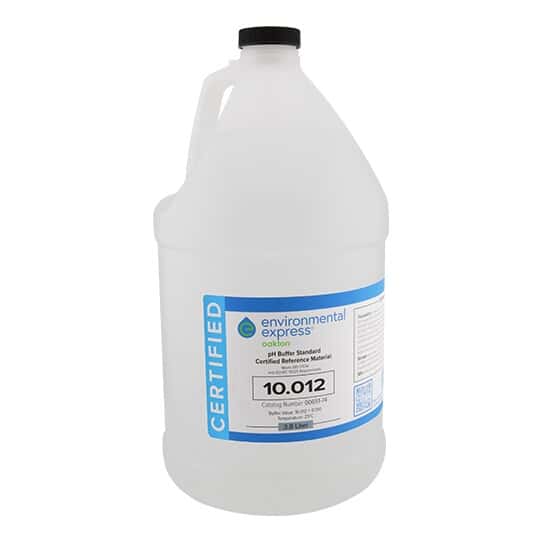 Environmental Express Oakton CERTIFIED CRM pH Buffer, Clear, pH 10, 4 L
