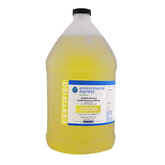 Environmental Express Oakton CERTIFIED CRM pH Buffer, Yellow, pH 7; 4 L