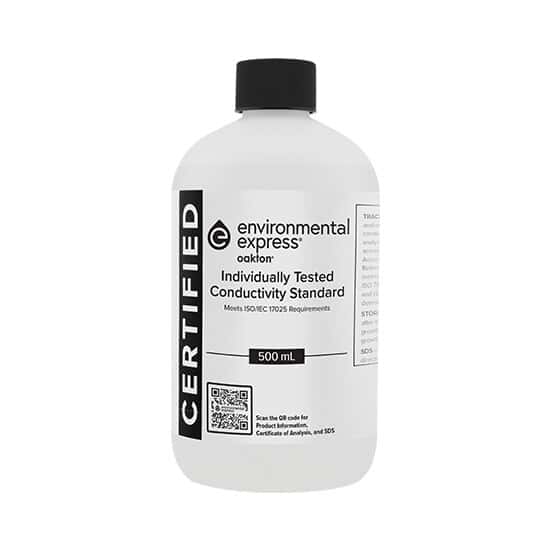 Environmental Express Oakton CERTIFIED CRM Conductivity and TDS Standard, Individually-Tested, 10,000 µS; 500 mL