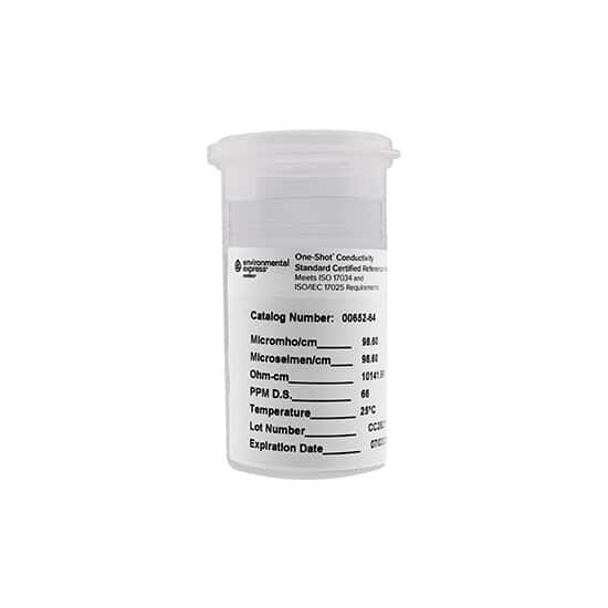 Environmental Express Oakton CERTIFIED CRM One-Shot™ Conductivity and TDS Standard, 100 µS; 6 x 100 mL Vials