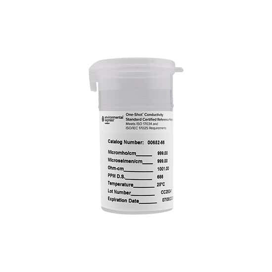 Environmental Express Oakton CERTIFIED CRM One-Shot™ Conductivity and TDS Standard, 1000 µS; 6 x 100 mL Vials