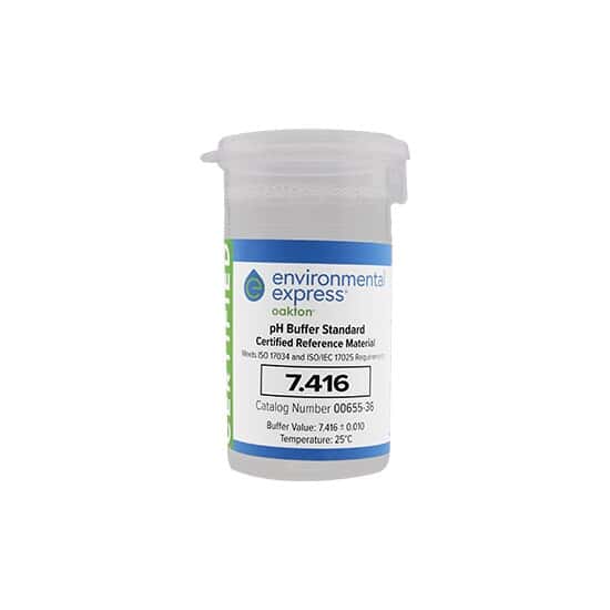 Environmental Express Oakton CERTIFIED CRM One-Shot Buffer Solution, Clear, pH 7.416; 6 x 100 mL Vials