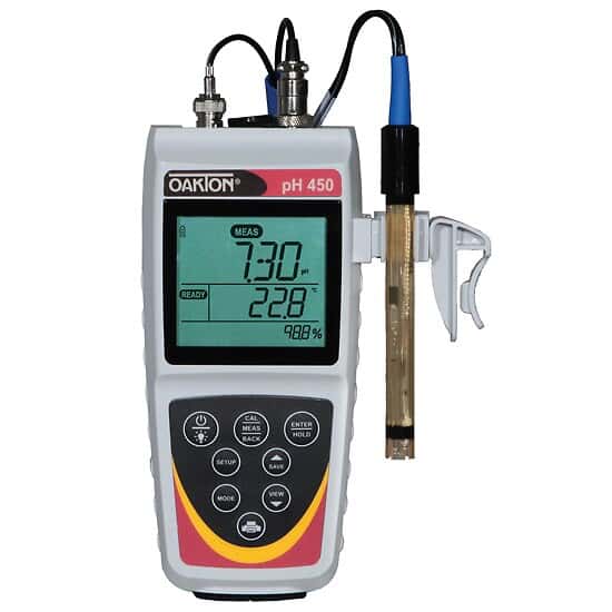 Environmental Express Oakton pH450 Waterproof Portable pH/mV/ISE/Temp Meter with Electrode