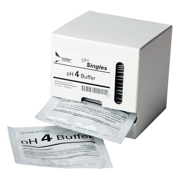 Environmental Express Oakton pH Calibration Buffer Pouches, pH 4.01; 20/Pk