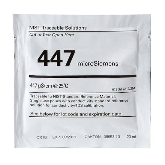 Environmental Express Oakton Conductivity Calibration Pouches, 447 µS; 20/Pk