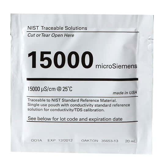 Environmental Express Oakton Conductivity Calibration Pouches, 15,000 µS; 20/Pk