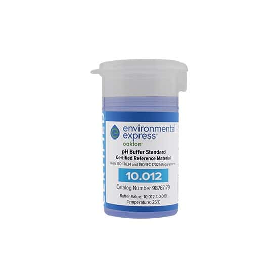 Environmental Express Oakton CERTIFIED CRM One-Shot Buffer Solution, Blue, pH 10.012; 6 x 100 mL Vials