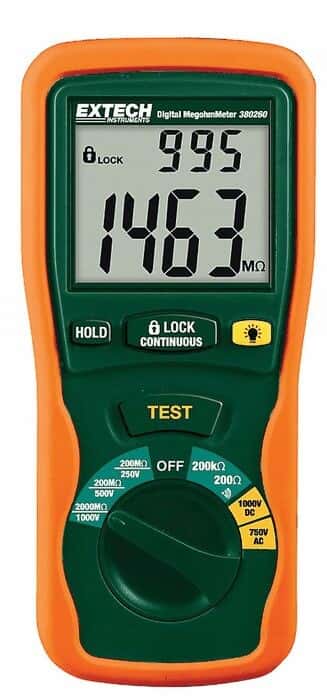 Extech 380260 1000 V Autoranging Digital Megohmmeter