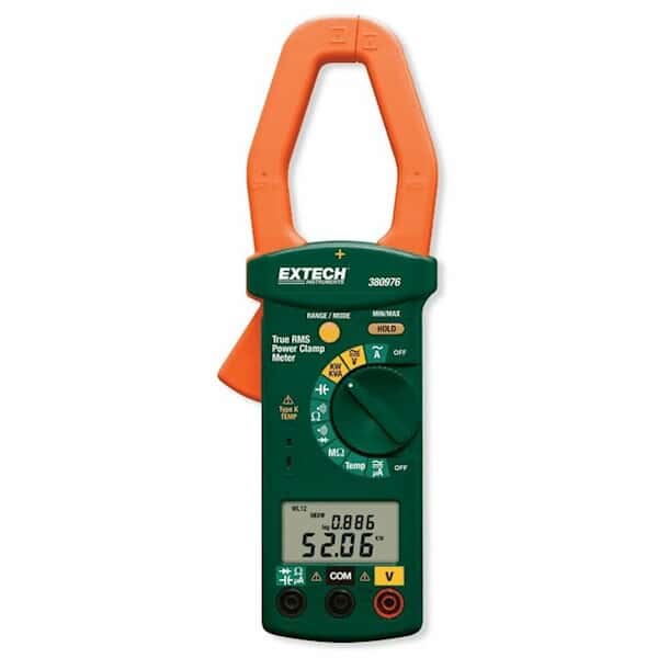 Extech 380976K 1 and 3 Phase 1000A TRMS Power Clamp Meter from Cole