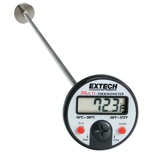 Extech 392052 Flat Surface Digital Thermometer with 5" Stainless Steel