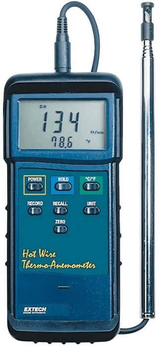 Extech 407123 Heavy-Duty Hot-Wire Thermoanemometer with PC Interface