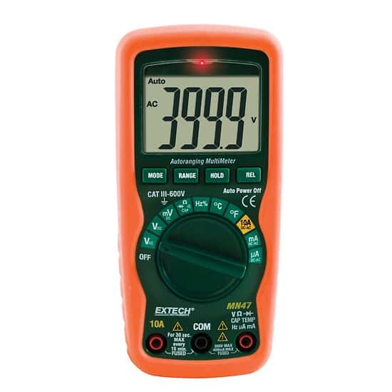 Extech MN47 Autoranging Multimeter w/Voltage Detector from ColeParmer