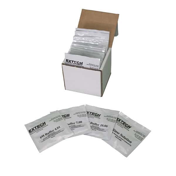 Extech PH103 Tripak buffers (6 ea. of 4, 7, 10 pH & 2 rinsing solutions)